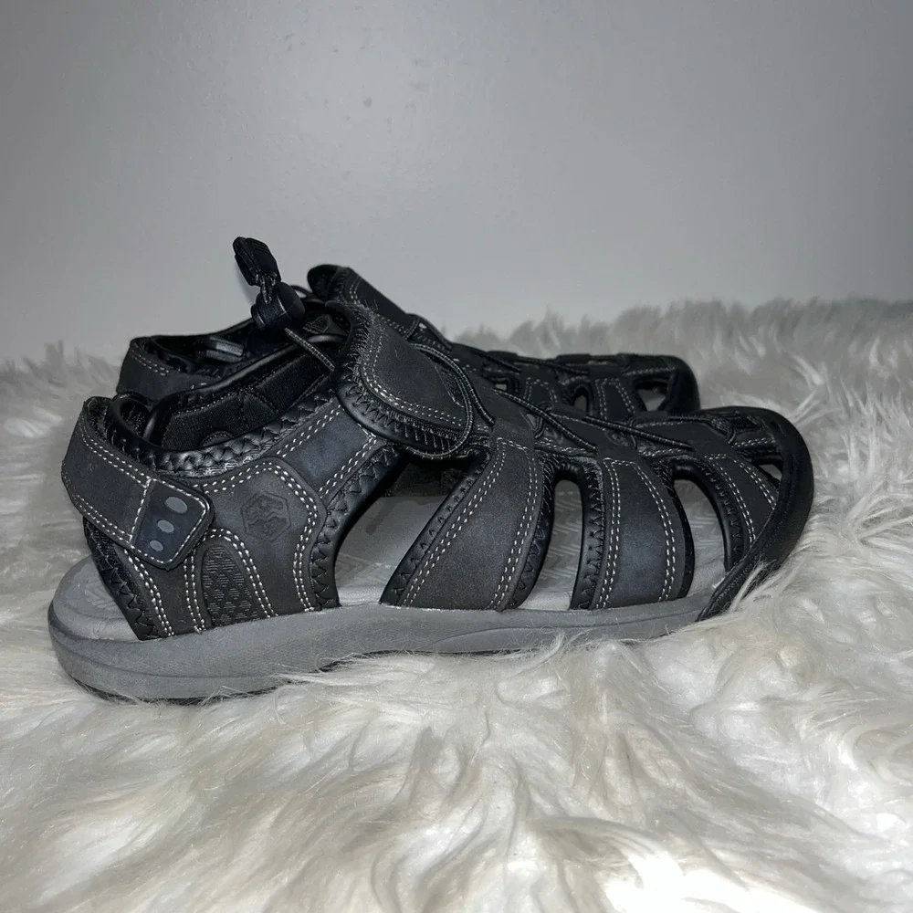 Khombu Travis Waterproof Fisherman Sandals Mens Size 8 M Black Hiking‎ Camping